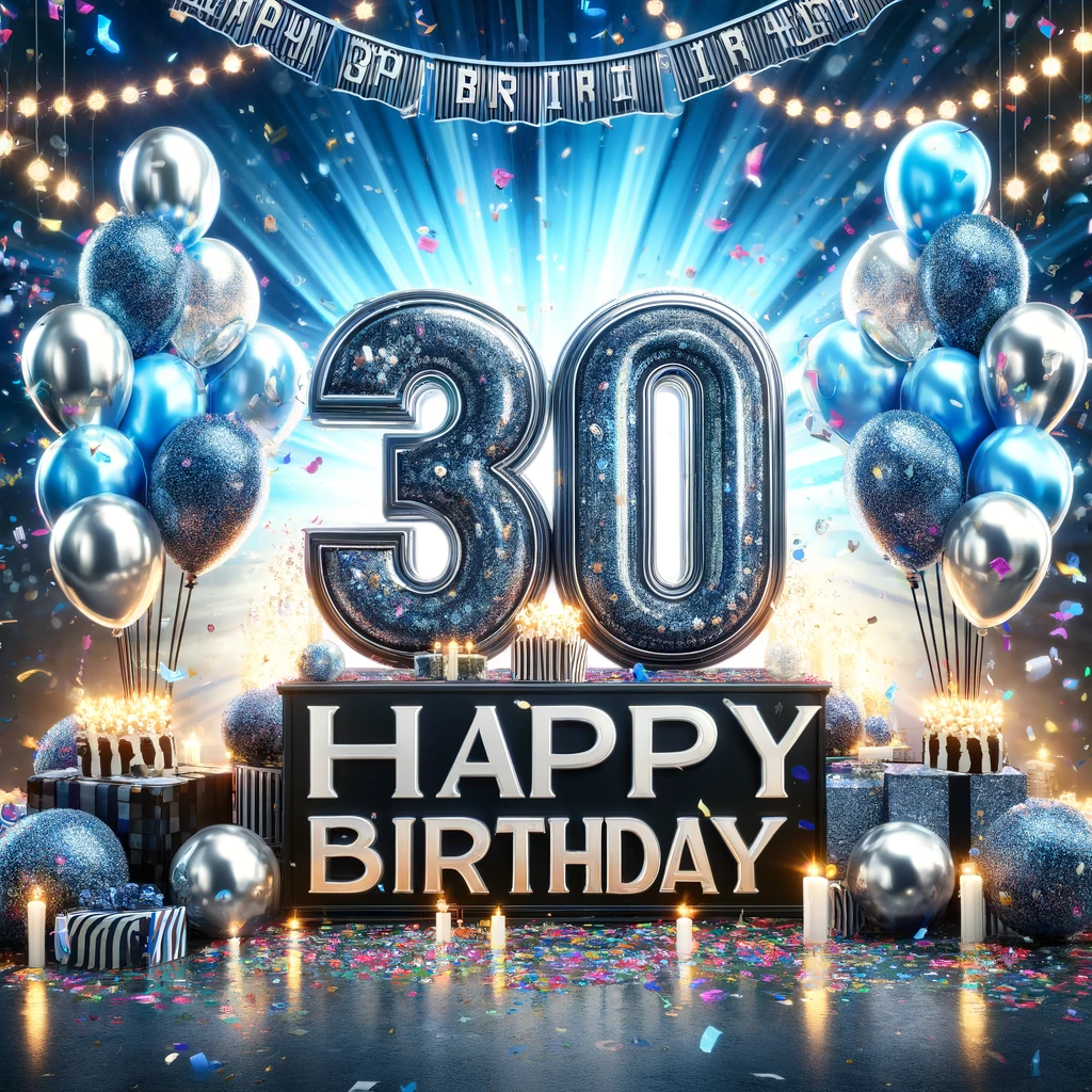 Happy 30th Birthday Video Greeting – Digital Milestone Card for WhatsApp & Messenger