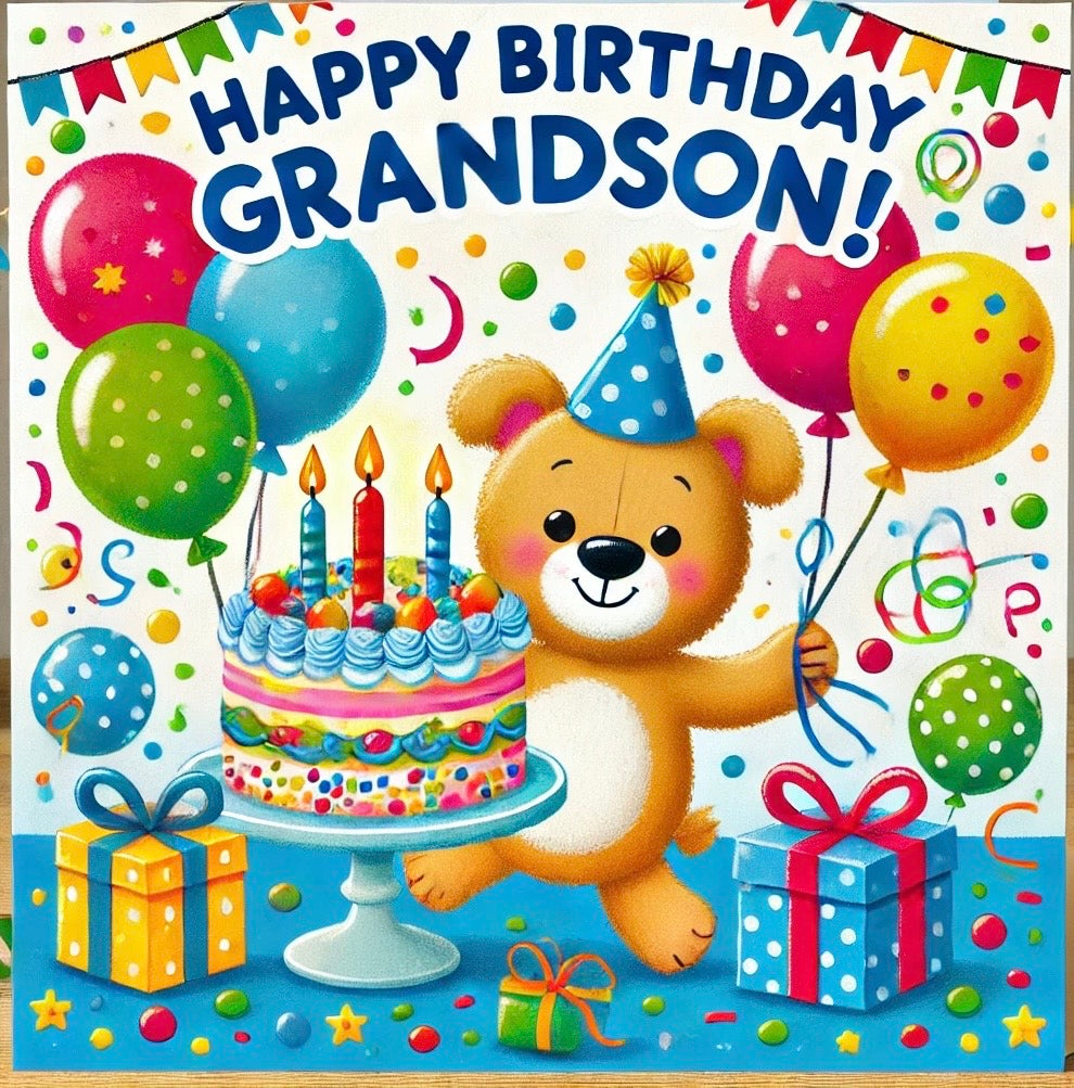 Happy Birthday Grandson Video card can be sent instantly