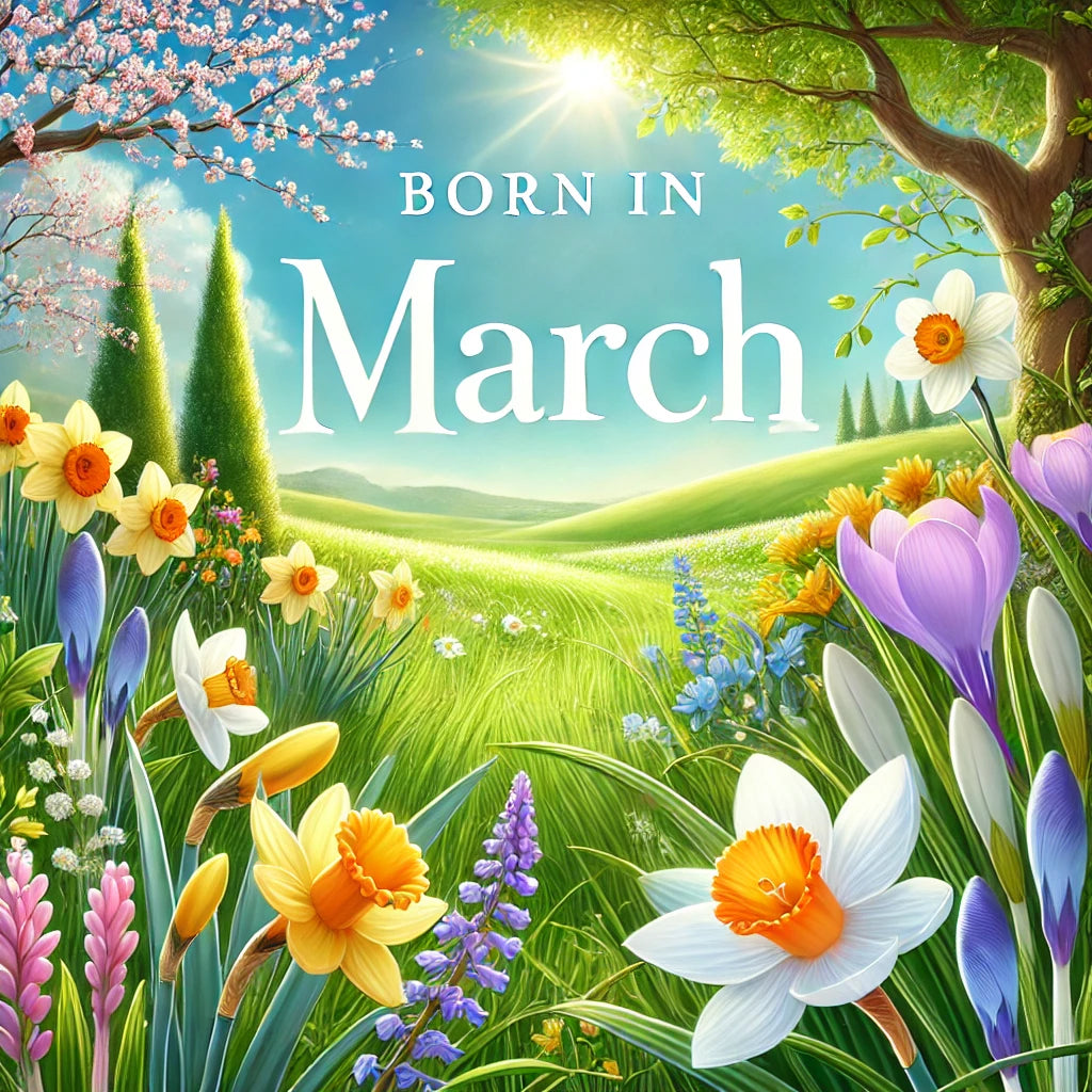 Monthly Greetings Born in March Card