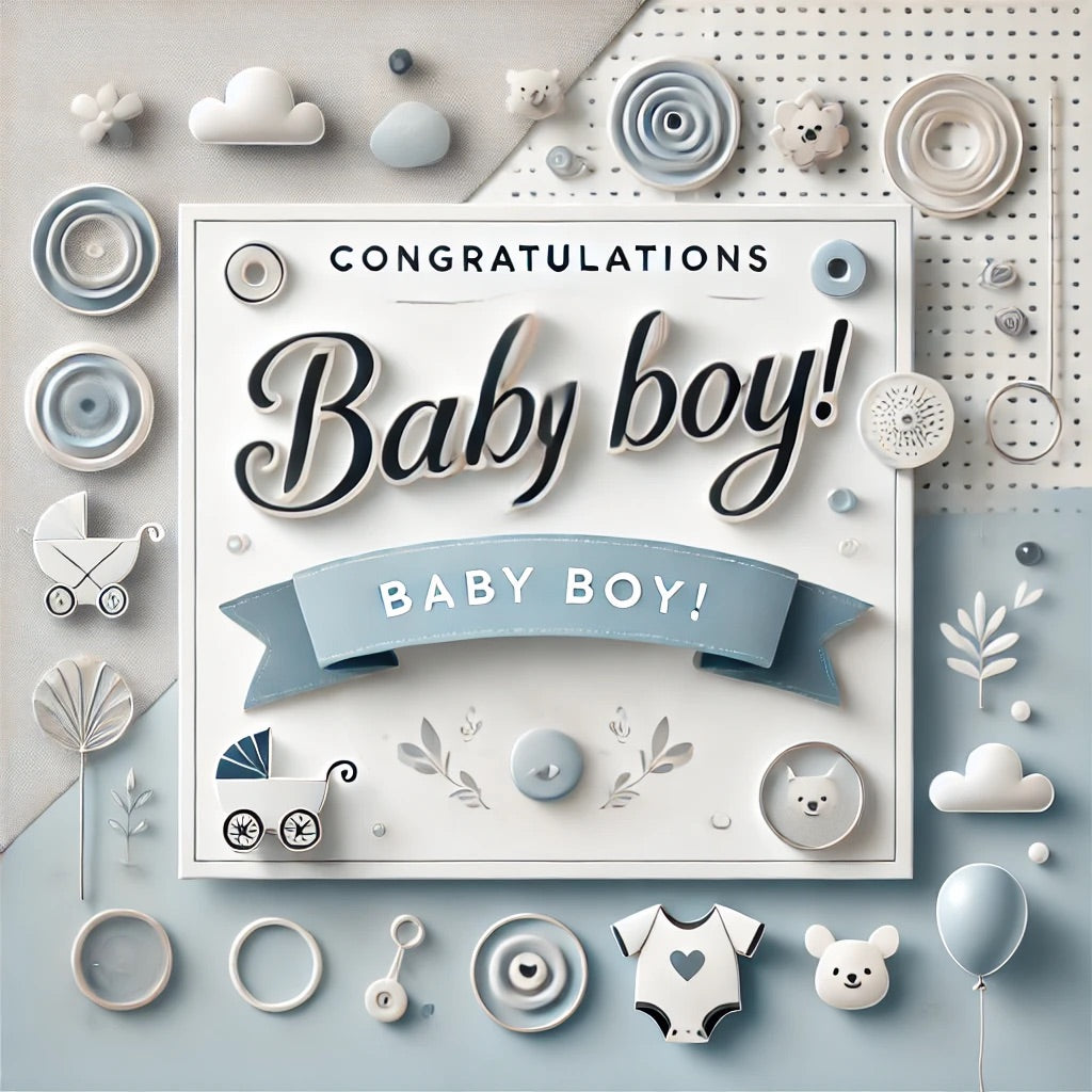 Congratulations on Your Baby Boy Digital Greeting Card & Video for WhatsApp & Messenger