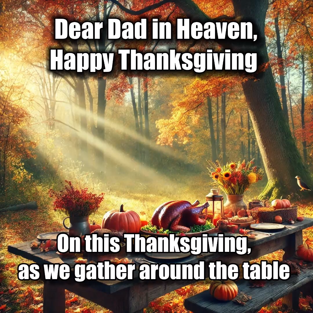 Happy Thanksgiving Dad in Heaven Loving Family Group Video Message for WhatsApp & Messenger