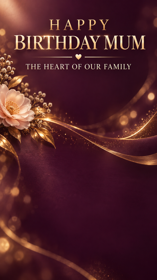 Happy Birthday Mum – The Heart of Our Family Video Message for WhatsApp