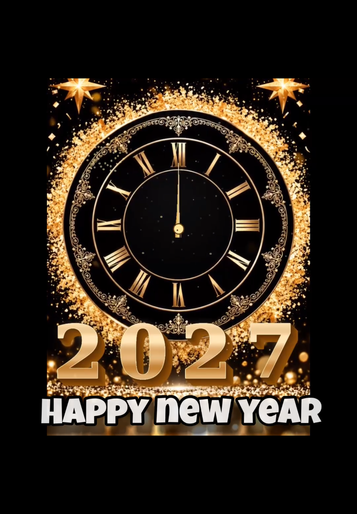 Happy New Year 2027 – Clock Countdown Video Message for WhatsApp