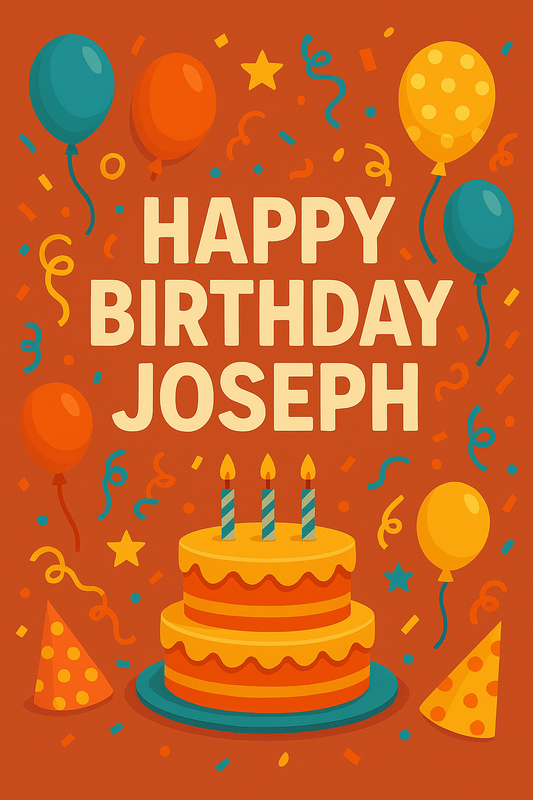 Happy Birthday Joseph – Eco-Friendly Digital Video Card to Send Instantly