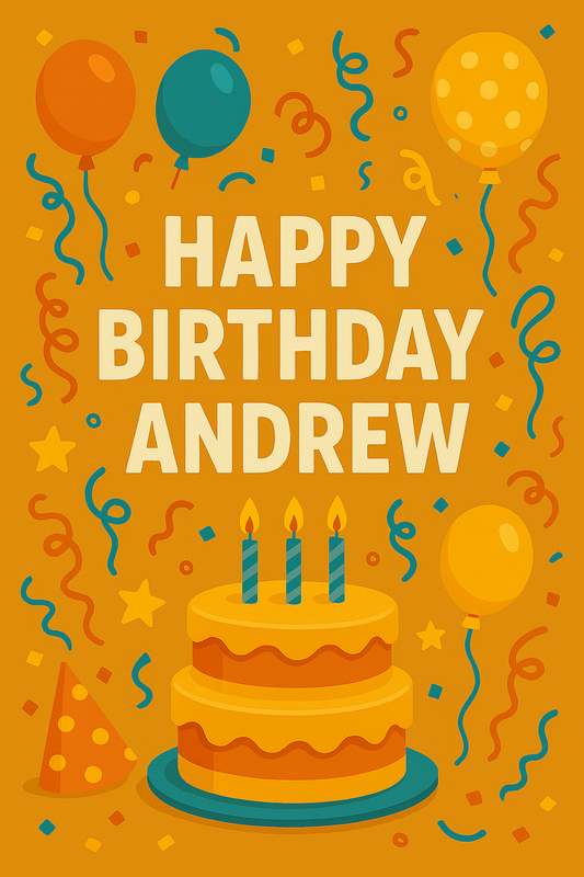 Happy Birthday Andrew – Eco-Friendly Digital Video Card to Send Instantly