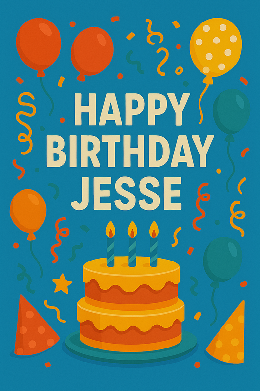 Happy Birthday Jesse – Eco-Friendly Digital Video Card to Send Instantly