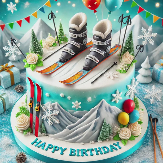 Happy Birthday Skiing Fan Video Greetings