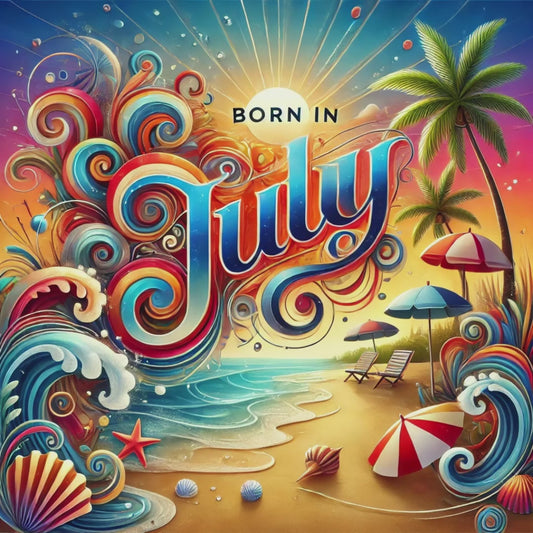 Monthly Greetings Born in July Card