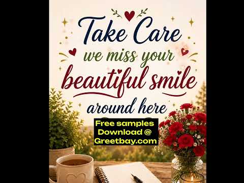 Take Care – We Miss Your Beautiful Smile – Caring Recovery Video Message for WhatsApp